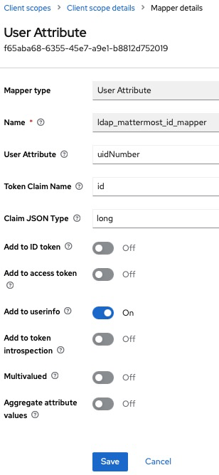 ClientScope Mapper uidNumber